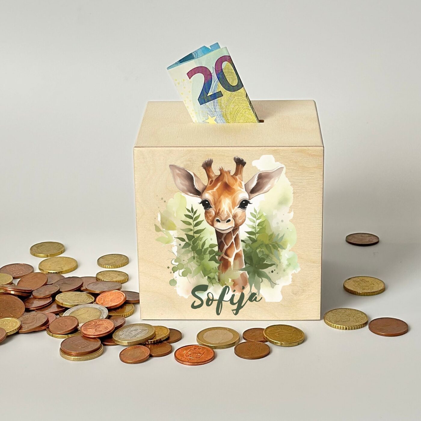 Personalisierte Holz-Spardose mit Namen – Süßes und praktisches Geschenk