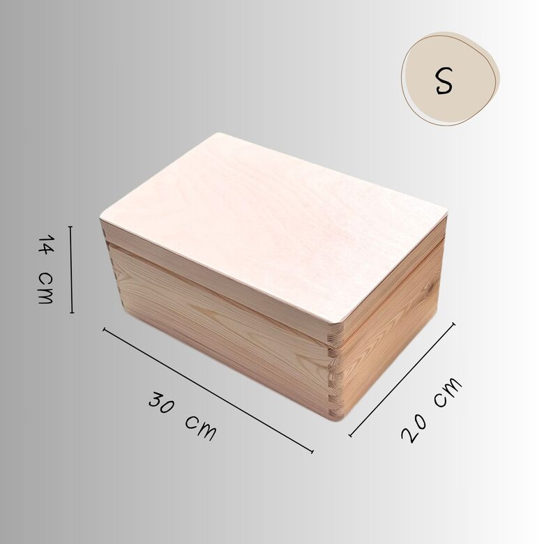 Unlackierte Holzbox für Decoupage & DIY-Projekte (30x20x14 cm)