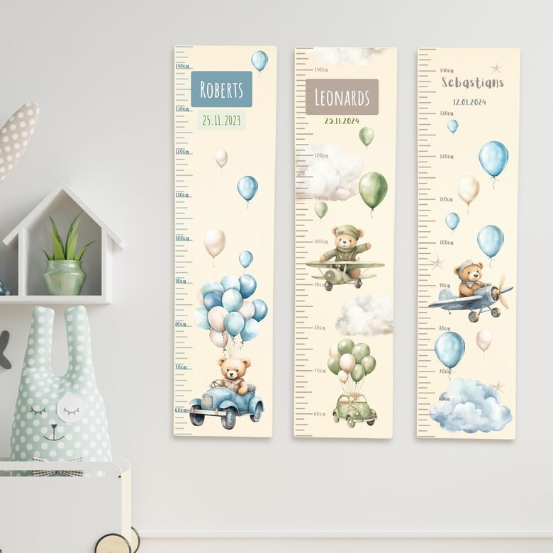 Personalisierte Holz-Messlatte für Kinder