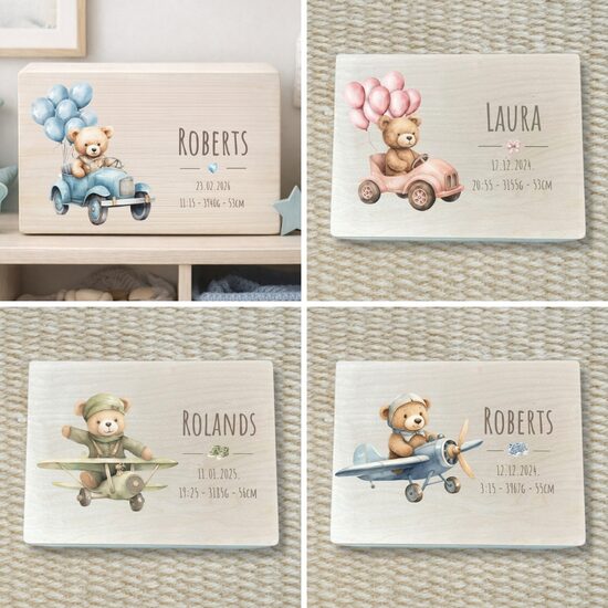 Personalizēta koka atmiņu kaste, lāči