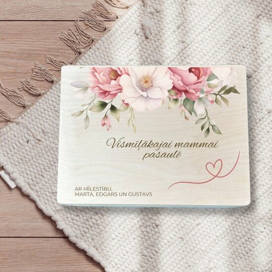 Personalizēta atmiņu kaste mammai vai vecmammai | Dizains Nr. 1 