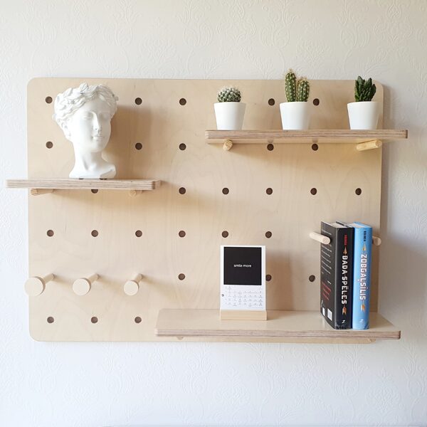 Peg board shelf system